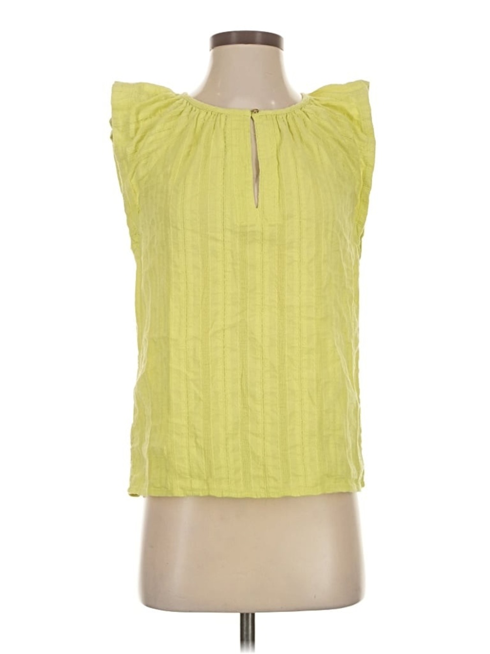 Loft Sleeveless Keyhole Top in Light Lime
